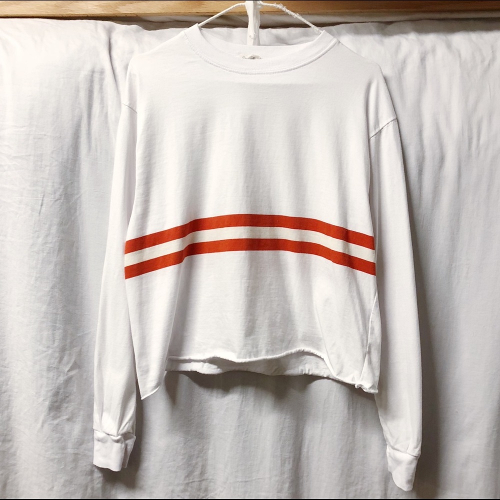 NWT Red Orange Striped Acacia Long Sleeve Top